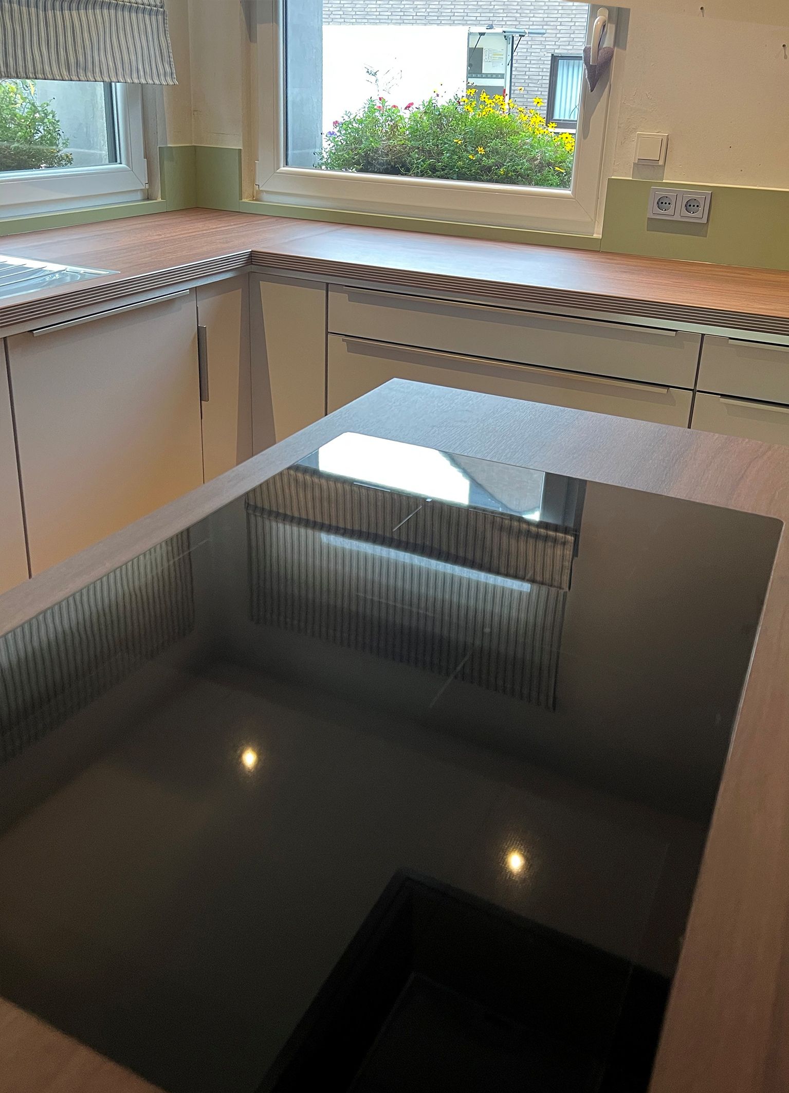 Küche im Landhausstil Detail Kochfeld.