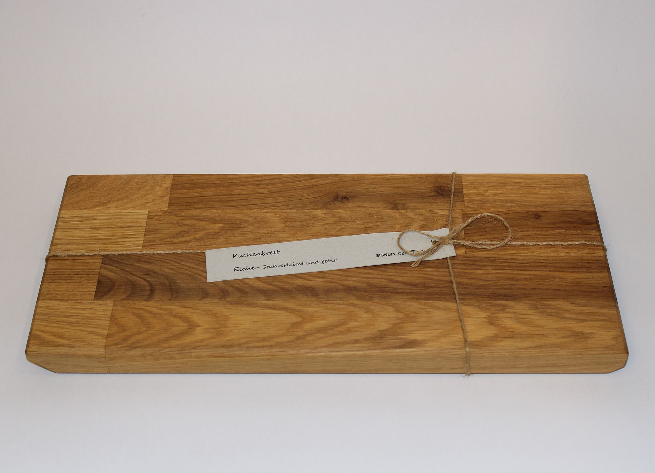 Holzbrettchen Eiche massiv, stabverleimt, Perspektive.